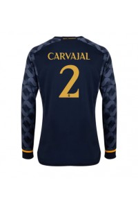 Real Madrid Daniel Carvajal #2 Jalkapallovaatteet Vieraspaita 2023-24 Pitkähihainen